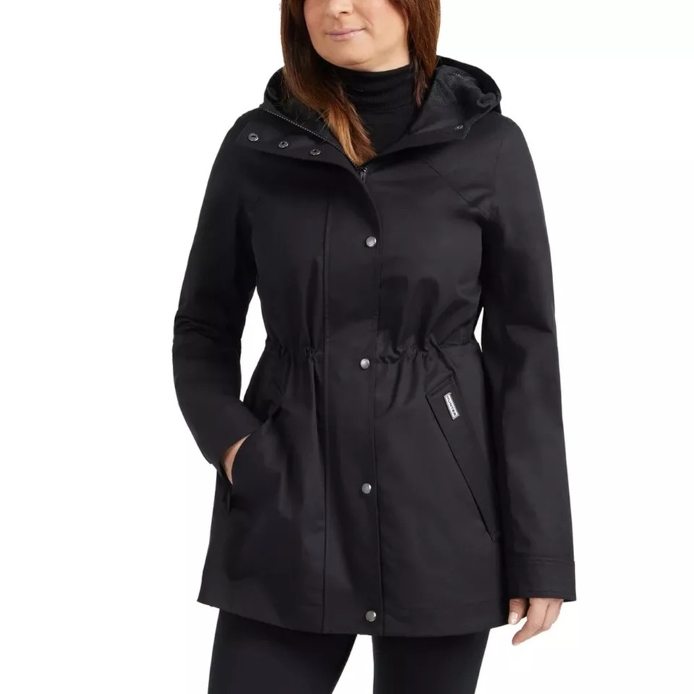 NWT Hunter Ladies' Water Resistant Cotton Smock Rain Jacket - Black